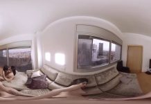 Three naughty brunettes and one fat cock in a dirty orgy