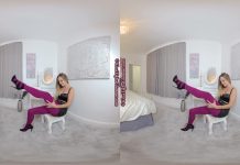 Suzi Star Looking So Fruity In Plum Glossy Tights