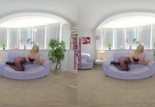 Louise White Leotard With Black Glossy Tights