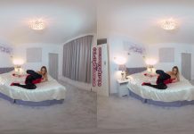 Samantha Red Crop Top And Rara Skirt With Black Glossy Tights