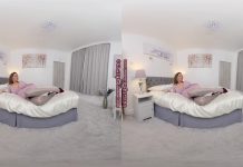 Siobhan Having big fun in her grey glossy legwear