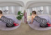 Suzi Star Grey dress with black glossy legwear