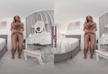 Natalia Forrest Brown dress with dark tan glossy legwear