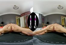 VR180 Teenmodel Sascha Giving A Handjob And Rubbing The Dick With A Vagina