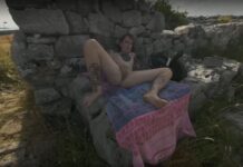 Hot Tattoo Model Brille Masturbating With Dildo And Hitachi Vibrator In Ancient Ruins Risky Public