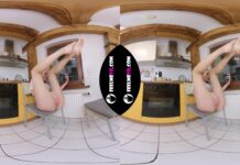 VR180 Lina Masturbates While Watching Porn