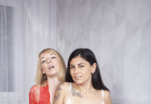 Ukrainian model Sara brings her friend Alisa in to finger fuck for us in VR