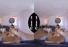 Virtual Reality Nude Striptease With Lady In Red Polina