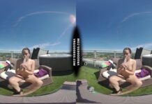 Sunny Afternoon Rooftop Dildo Masturbation College Girl Rosanna