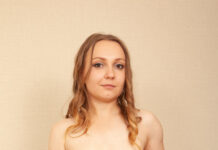 Russian blonde babe and sexy VR model Nika masturbates for us