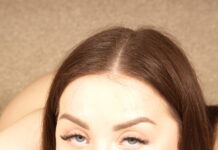 Alexa Mills in her maid costume teasing and playing in role play cock sucking