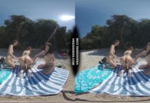 3 Babes Naked On Vacation Beach Picnic Playing Frisbee Searching For Shells And Bubble