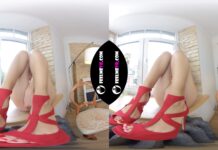 Rebeka Ruby With Hairy Pussy Masturbates On The Window Vr3d