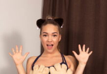 Hazel Grace shows off her perfect tits and lovely sweet pussy in VR