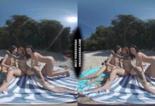 3 Babes On Nude European Beach Mini Lesbian Outdoor Vacation Orgy Matty Cheri Rebeka Ruby