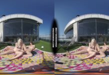 2 Hot Girls Rebeka Ruby And Ingrida Masturbating In The Sun With Glass Dildos Bubbles And Sunbathing