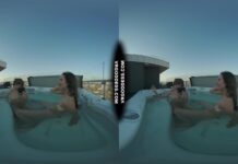 Josie Naked Rooftop Jacuzzi Between The Scenes Dirty Female Director Lesbian Touching Miss Pussycat