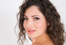 Curly Babe in Red Lingerie