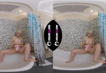 Coroline Masturbates In Shower With Pink Vibrator 3D 180VR