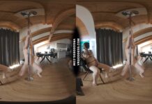 Ingrida Giving Private Strip Show Pole Dance Show For Anonymous Masked Big Boobed Girl Diana