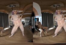 Ingrida Giving Private Strip Show Pole Dance Show For Anonymous Masked Big Boobed Girl Diana