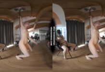 Ingrida Giving Private Strip Show Pole Dance Show For Anonymous Masked Big Boobed Girl Diana