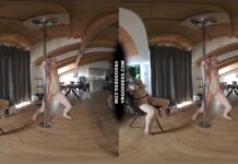 Ingrida Giving Private Strip Show Pole Dance Show For Anonymous Masked Big Boobed Girl Diana