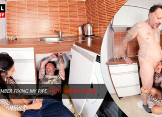 The Plumber Fixing My Pipe with Andra Brazil