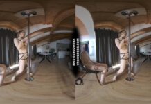 Big Boobed Model Diana Giving Private Strip Show Pole Dance For Anonymous Masked Ingrida