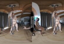 Big Boobed Model Diana Giving Private Strip Show Pole Dance For Anonymous Masked Ingrida