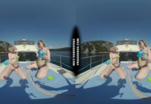 Ingrida And Diana Nude Sunbathing On A Yacht Vacation Playing With Bubbles