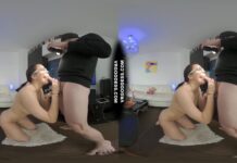 Nerdy Teen Rosalina Loves Sucking On My Balls And Dick Lets Me Cum On Her Tits