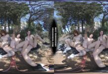 3 Gorgeous Babes Naked In Forest Playing With Their Pussies Next To Abandoned Building