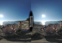 3 Hot Girls Getting Naked On Beach During Winter Making Fire Eating Bananas Dancing