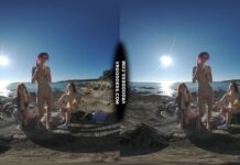 3 Hot Girls Getting Naked On Beach During Winter Making Fire Eating Bananas Dancing