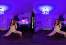 Late Night Striptease Dancer Lea Deep Glass Dildo Masturbation