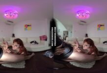 Pretty Tattooed Girl Brilla Giving Virtual Blowjob Deepthroating Cum All Over Tits