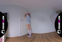 VR180 Nude Photo Session Backstage With Teenager Model Sofia