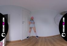 VR180 Nude Photo Session Backstage With Teenager Model Sofia