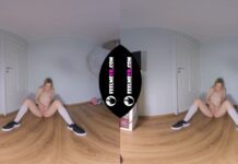 VR180 Nude Photo Session Backstage With Teenager Model Sofia