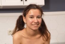 Adorable Sunny May Is Happy To Play With Her Little Pussy Stretched