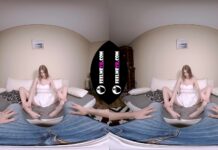 Virtual Reality Striptease With New Sexy Long Legs Model Mary Moon