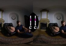 Paula Big Tits Babe Slapping Herself in Old House VR180 Photo Session Backstage