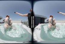 Lily Angelic Sunbathing Nude With Her Friend Cheri And Touching Bodies And Enjoying Rooftop Jacuzzi