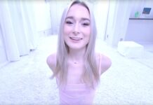 Blonde & Skinny Teen Strips in The White Studio