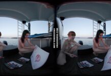 Lily Mays And Rebeka Ruby Painting Eachothers Pussies While Boating On Vacation Together