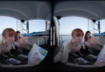 Lily Mays And Rebeka Ruby Painting Eachothers Pussies While Boating On Vacation Together