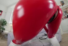 Natalia Forrest Red PVC Catsuit JOI – 8K VR