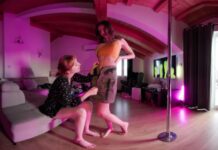 Rebeka Ruby And Lily Mays Striptease Pole Dancing For Eachother While On Vacation Together