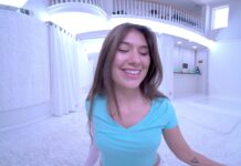 Super Hot Brunette Strips for You in the White Studio